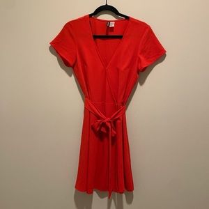 H&M Red Tie Front Wrap Sundress - Size 4